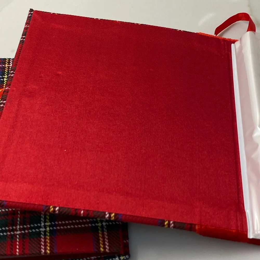CHRISTMAS PLAID EMBROIDERED SET OF 5 MINI ALBUMS NEW